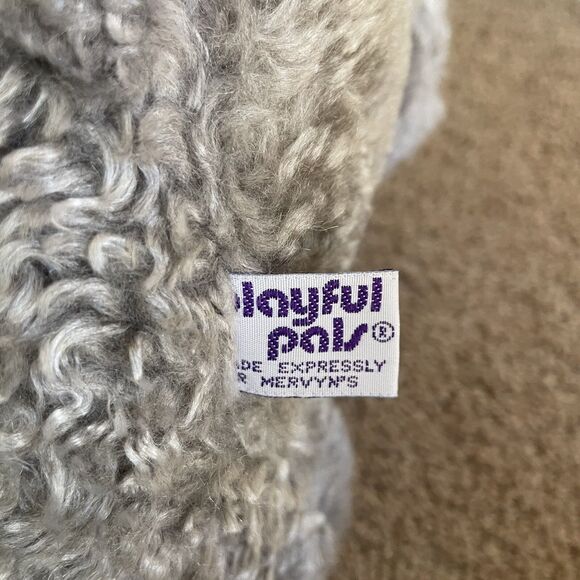Mervyns Playful Pals Elephant Plush Stuffed Animal 13” Original Tag Gray Vintage - Picture 5 of 6
